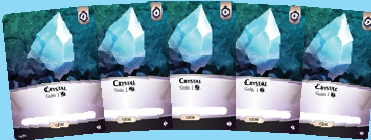 Abby's hand of four Crystals and one Spark
