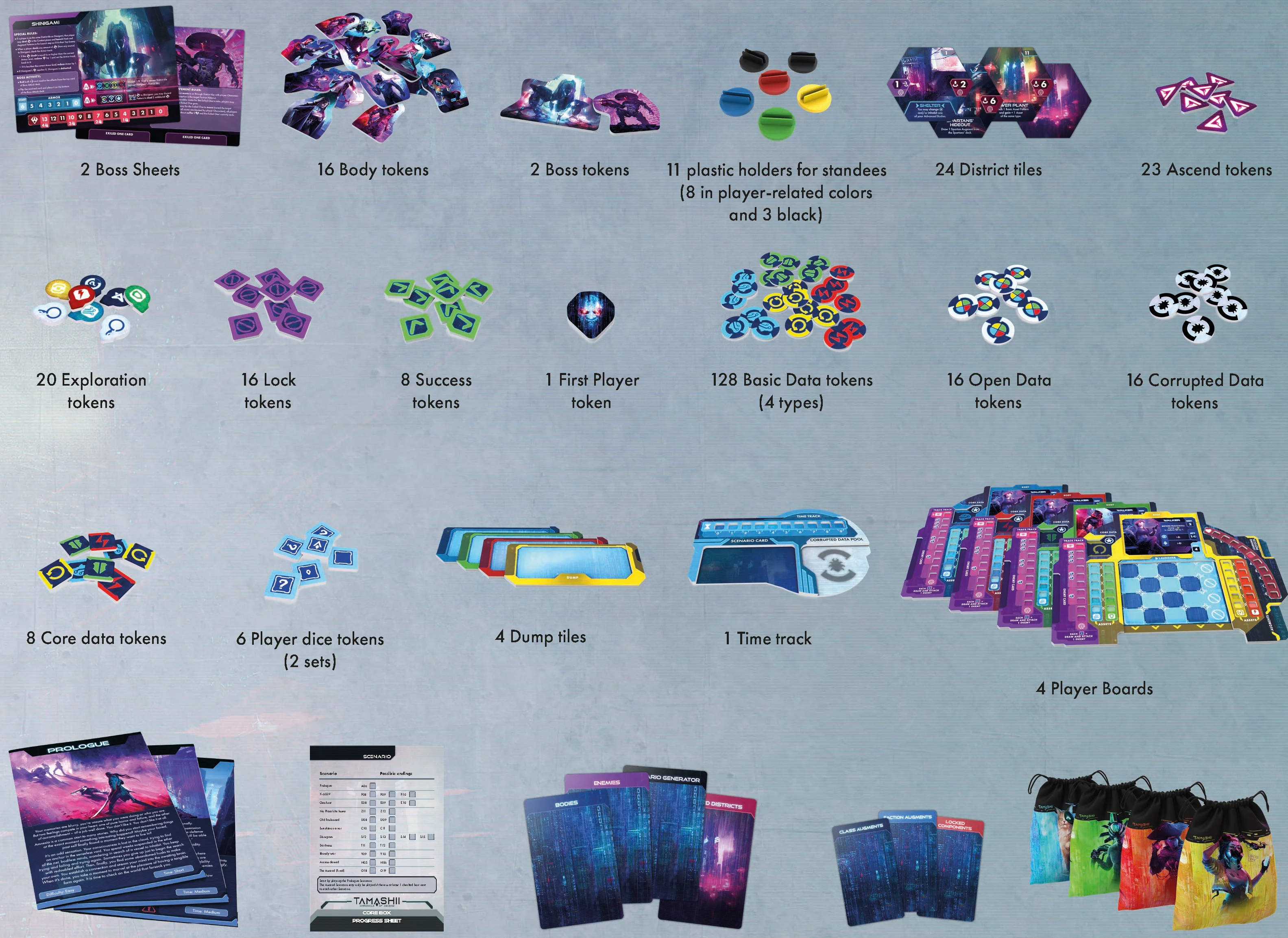 All physical components and progress sheet