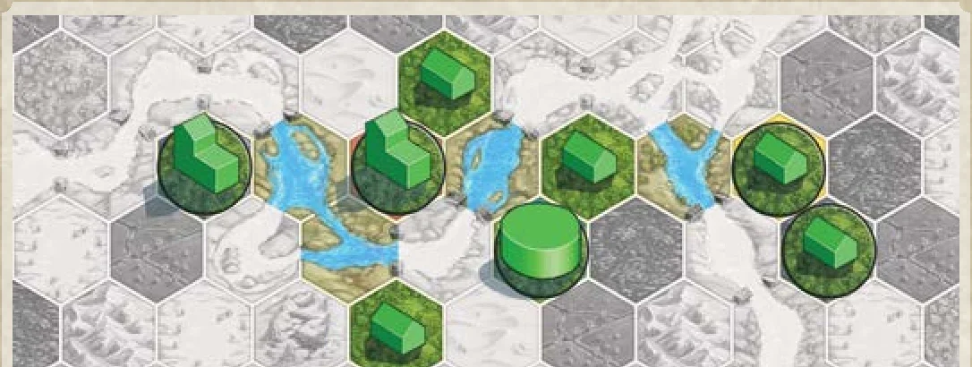 Area scoring connected structures example