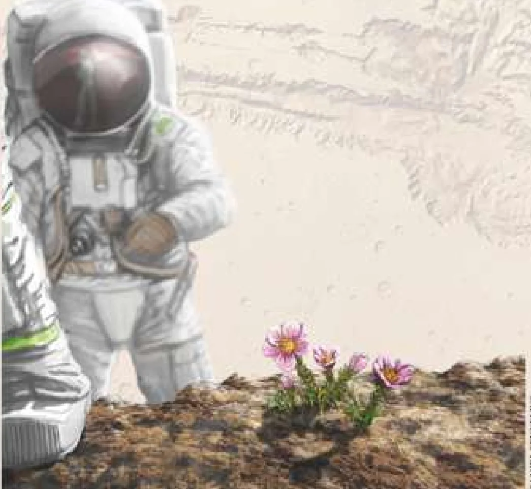 Astronaut exploration illustration