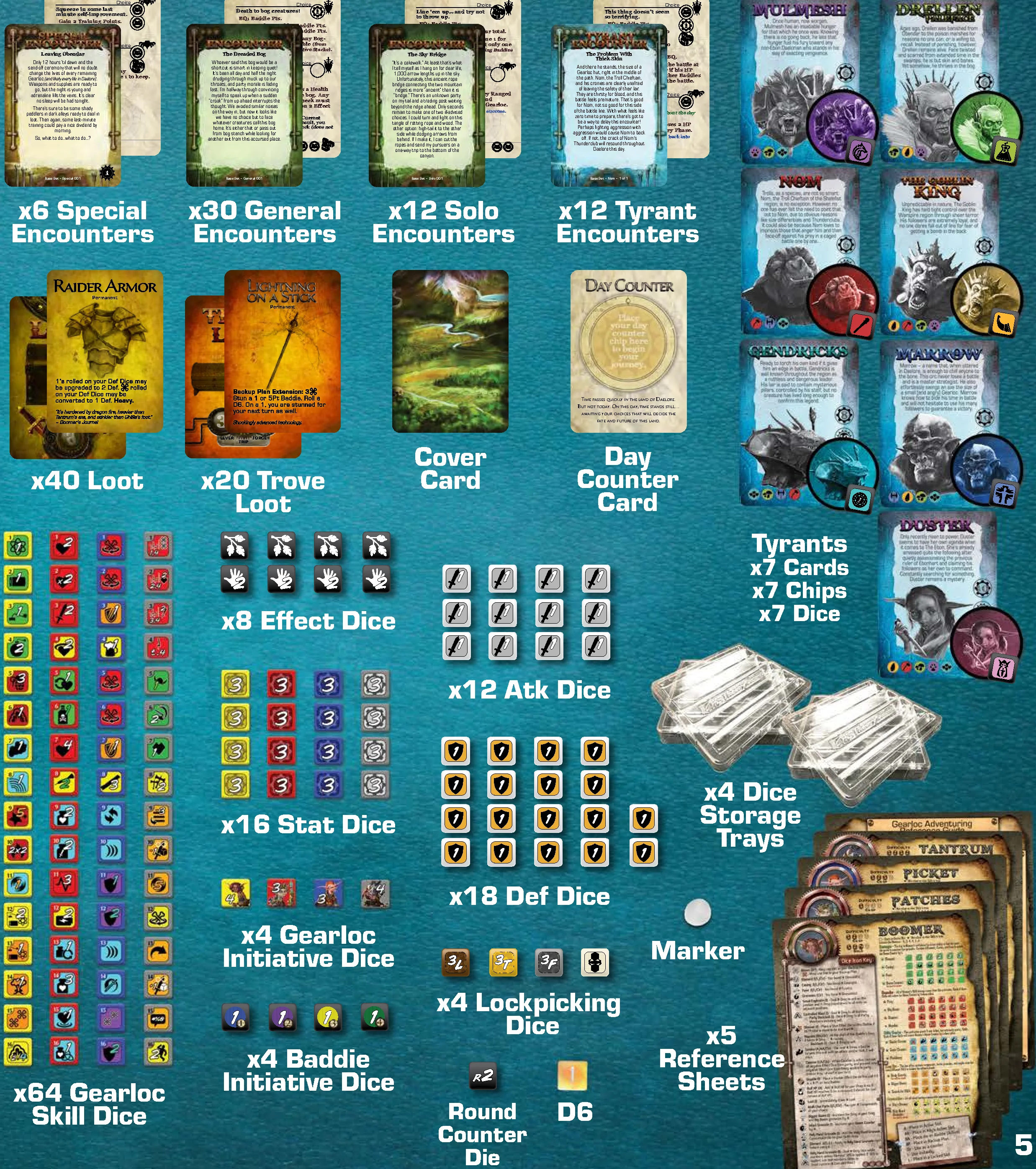 Box Contents Overview - Cards and Dice