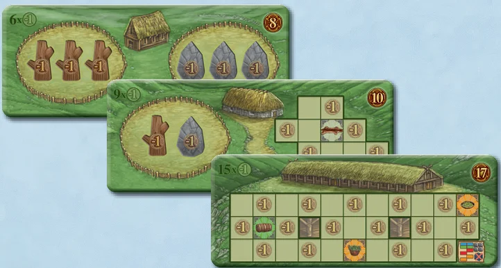 Building tiles (sheds, stone houses, long houses)