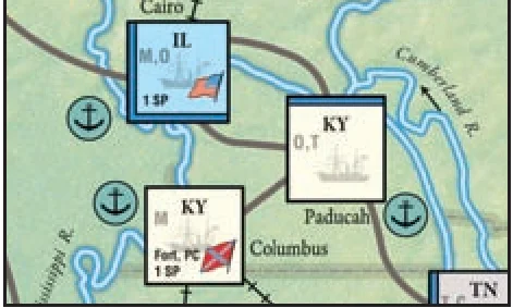 Cairo to Paducah Connections Map Diagram