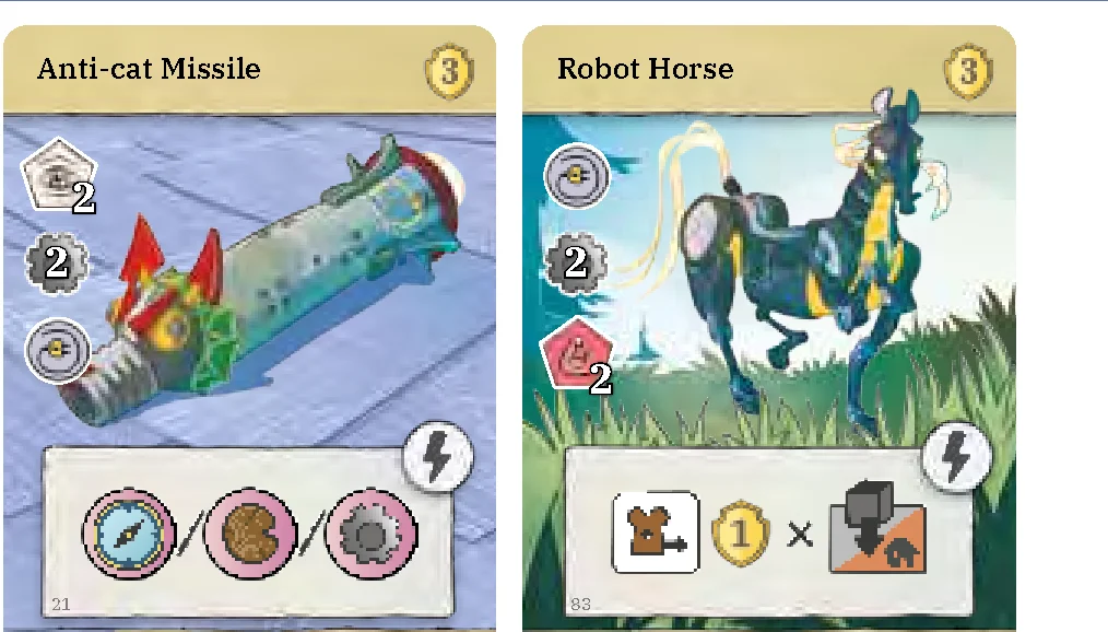 Card Example: Anti-cat Missile and Robot Horse