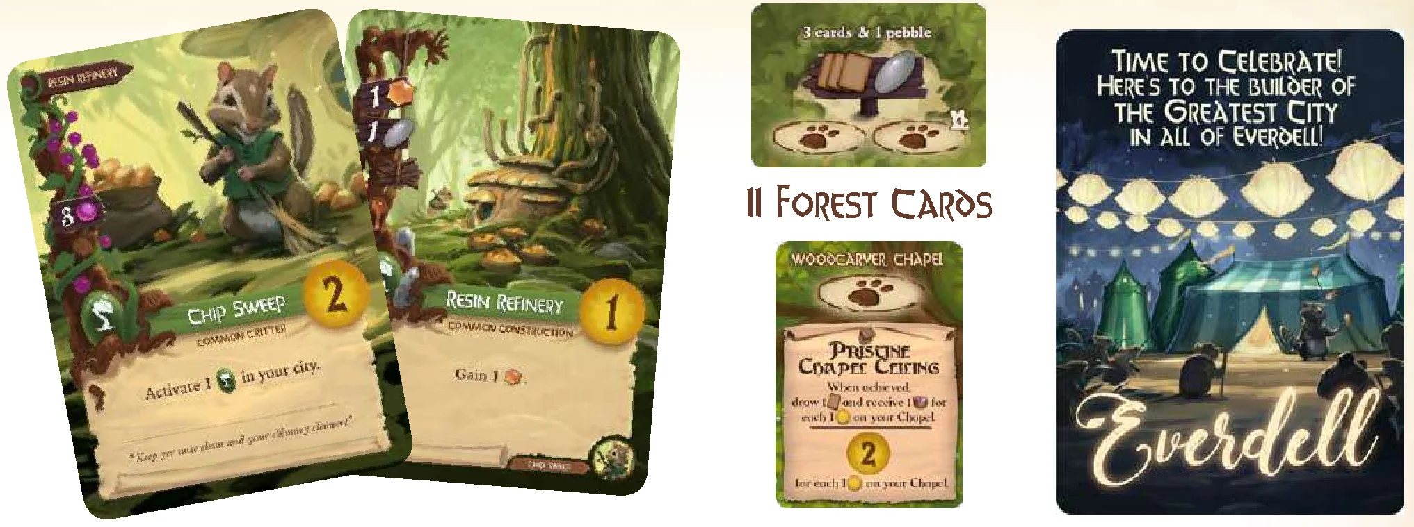 Cards Overview (Critter, Construction, Forest, Special Event, Victory)