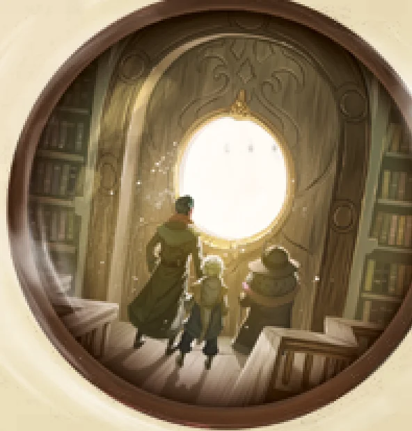 Characters artwork and mirror illustration
