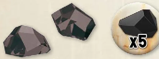 Charcoalium gems and 5-value token