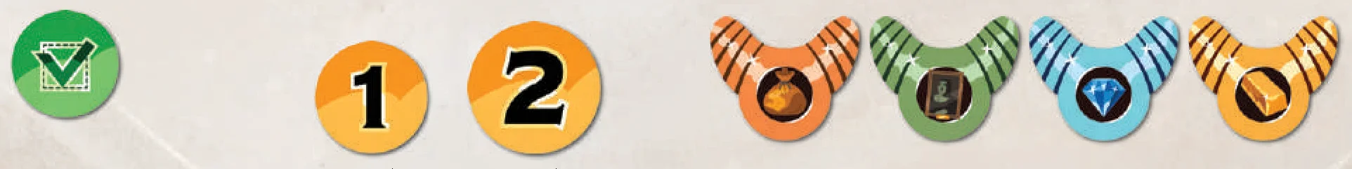 Check markers, coins and necklace tokens