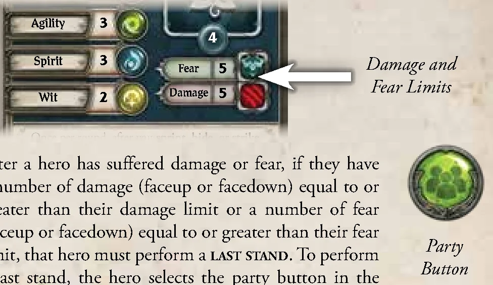 Damage and Fear Limits and Party Button