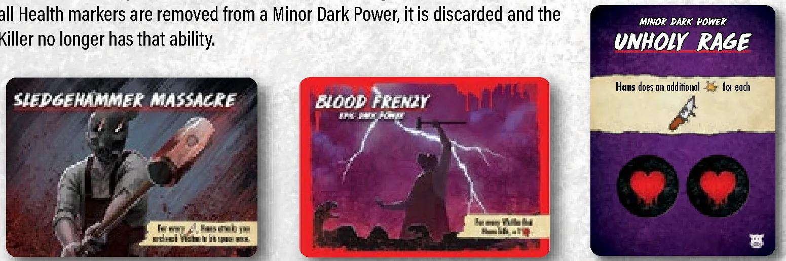 Dark Power, Epic Dark Power, and Minor Dark Power cards