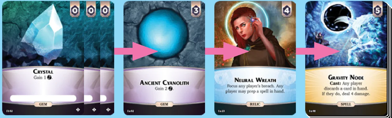 Discarding played cards in chosen order