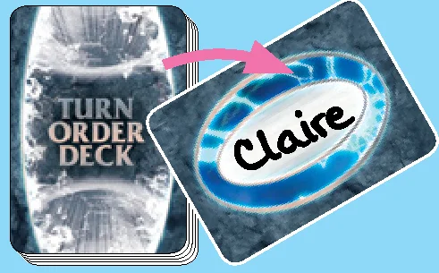 Drawing Claire turn order card example