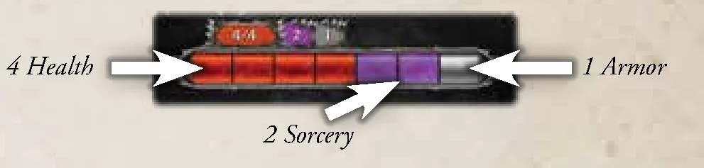 Enemy Health, Armor, and Sorcery Display
