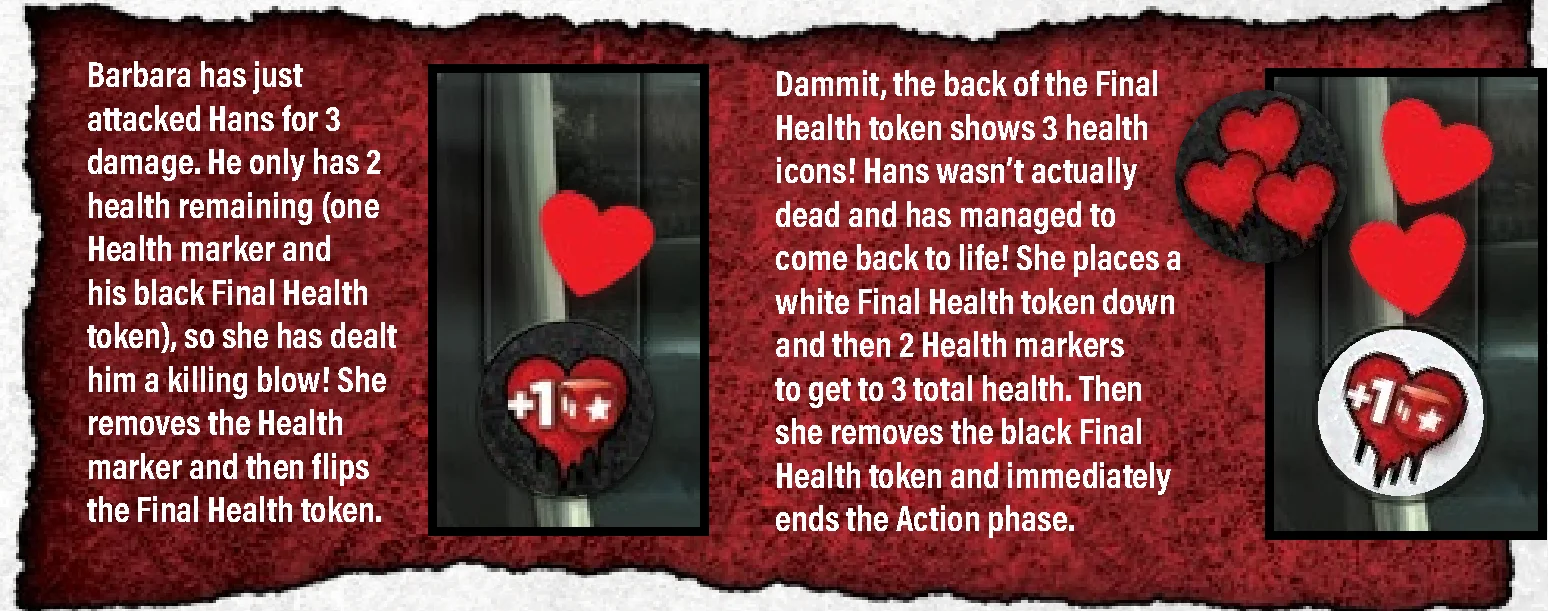 Example of Killer revealing a Final Health Token with health