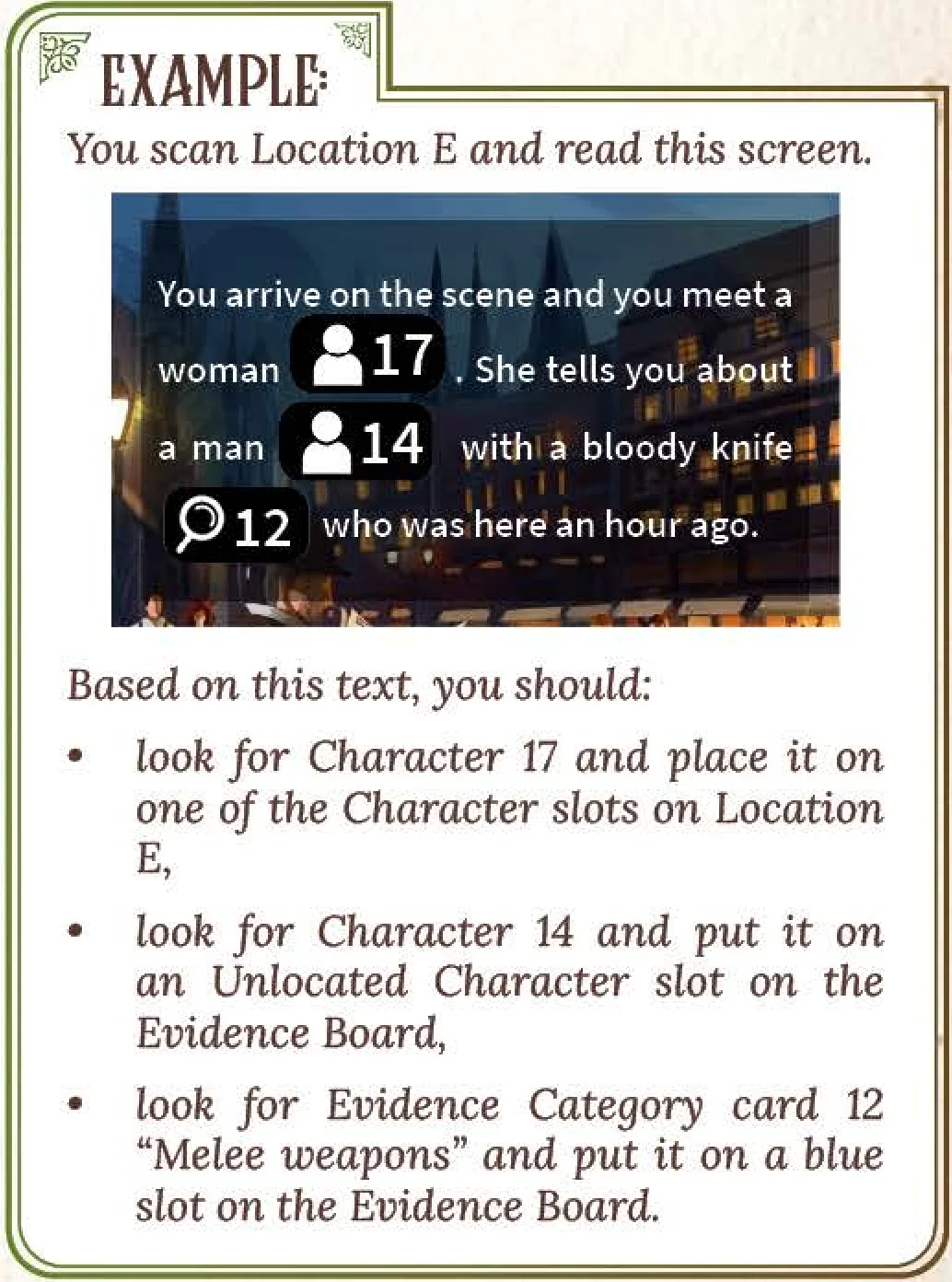 Example of Location and Character Scan Screen