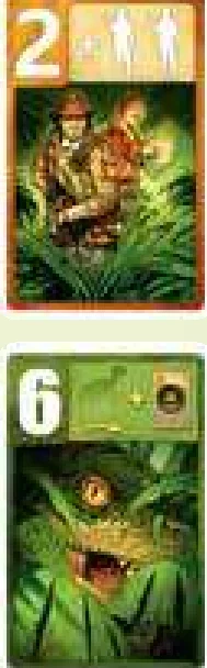 Example of played cards: Scientist 2 vs Raptor 6
