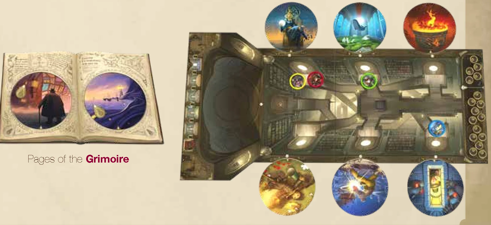 Example of players placing chips in front of doors