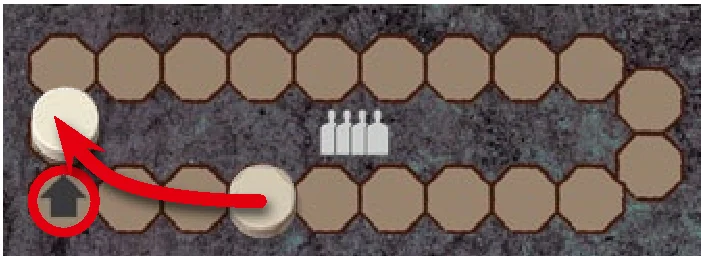 Example of time marker crossing start space