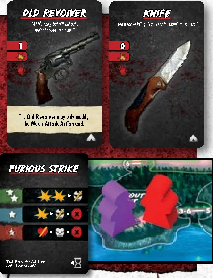 Example of weapon selection (Old Revolver vs Knife)