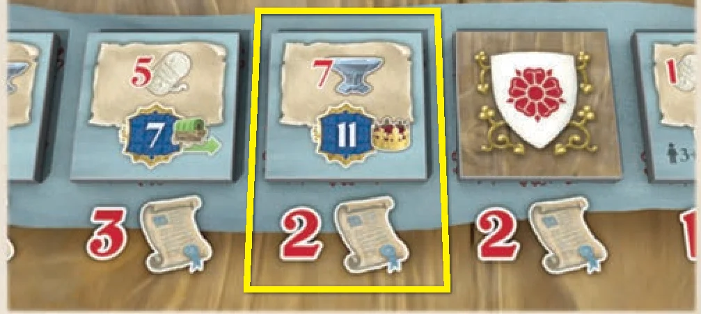 Example: Taking first contract tile for 2 AP