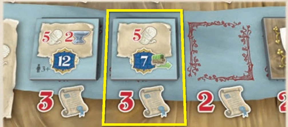Example: Taking second contract tile for 3 AP
