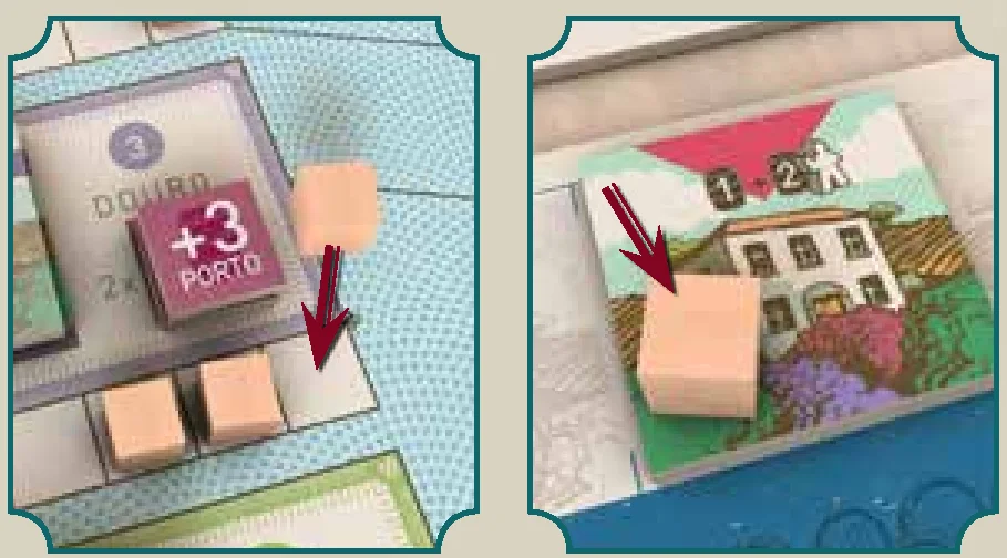 EXAMPLE: Wineries Action - Paying and placing renown cubes