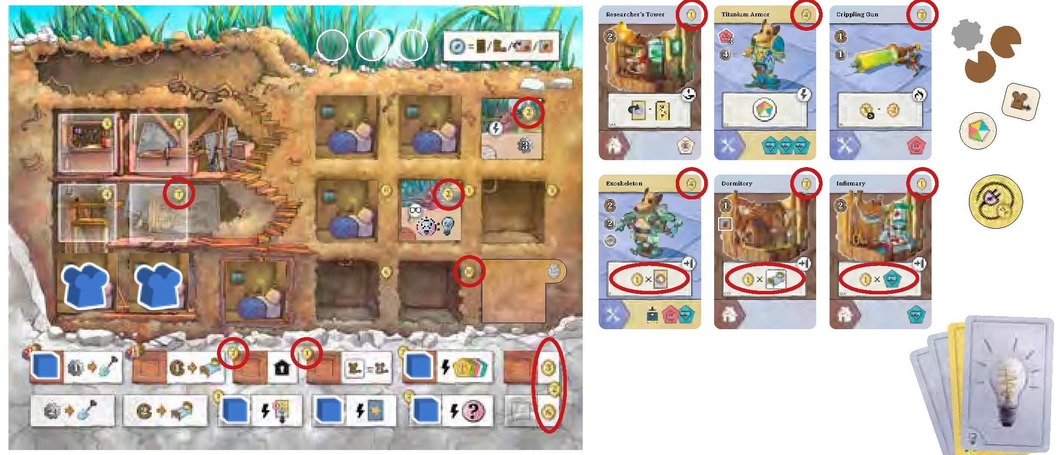 Final Scoring Example Player Board and Cards