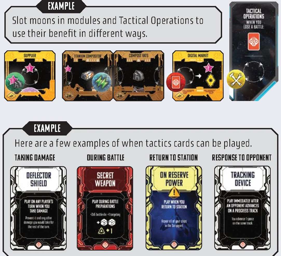 Free Actions and Tactics Cards Examples