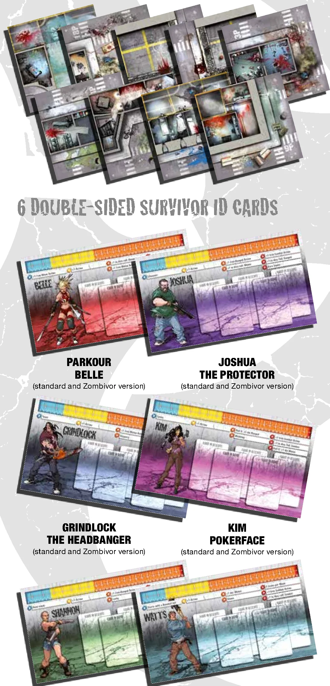 Game Tiles and Survivor ID Cards