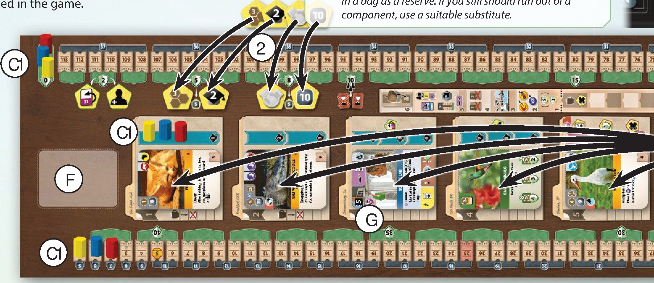 Global board setup and player map overview diagram