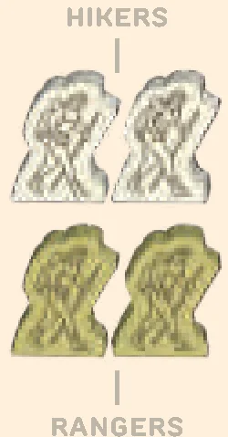 Hikers and Rangers meeple indicators