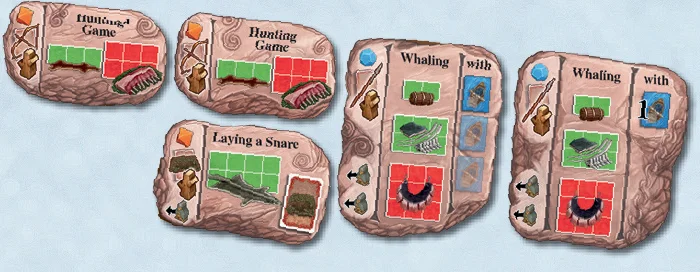 Hunting Game, Laying a Snare, Whaling spaces