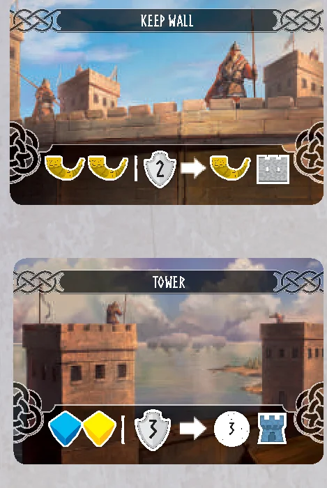 keep wall and tower cards