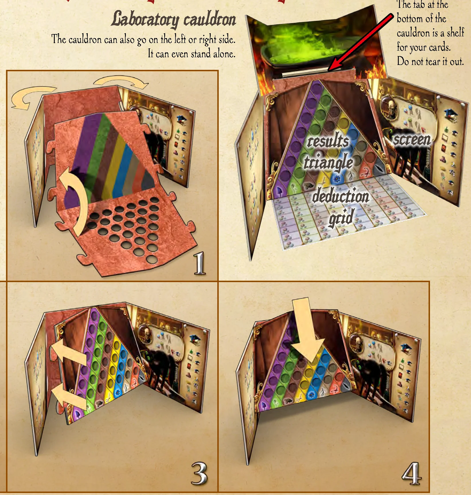 Laboratory cauldron and screen assembly