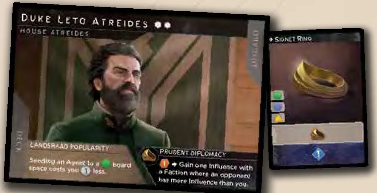 Leader Card Duke Leto Atreides and Signet Ring Card