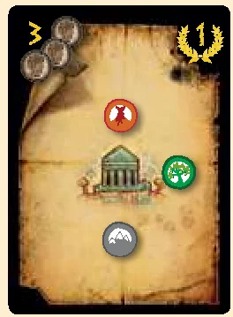 Map card anatomy showing icons and cost