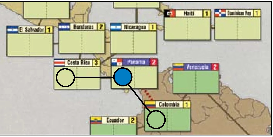 Map Influence Placement Example in South America