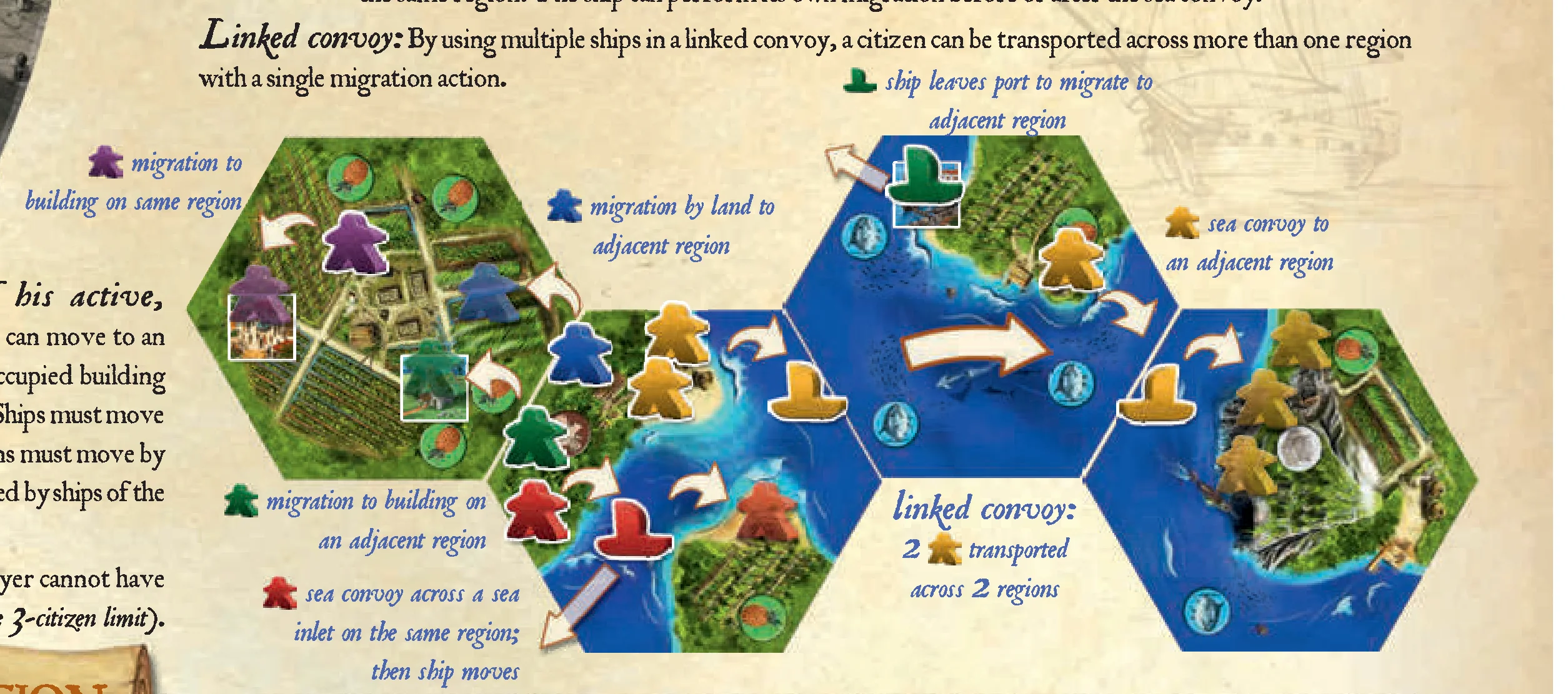 migration and convoy illustration