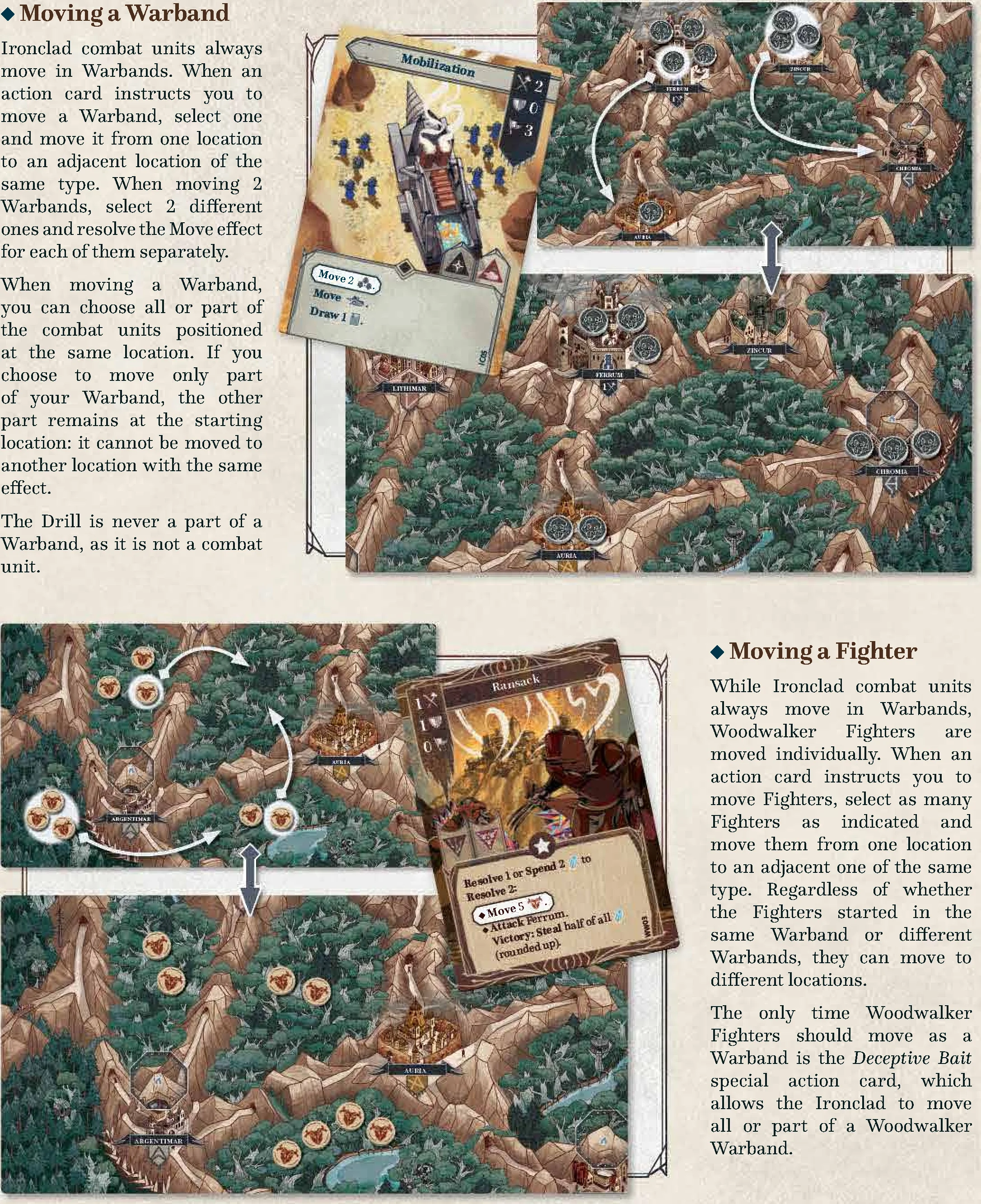Moving a Warband and Fighters Example