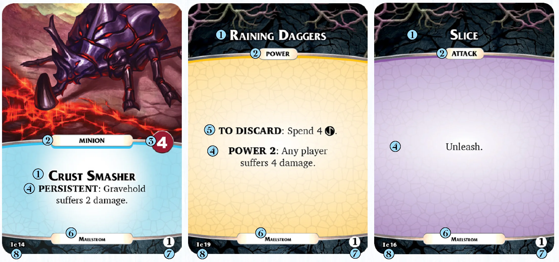 Nemesis cards anatomy (Minion, Power, Attack)