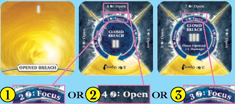 Options to focus or open Breach II or III