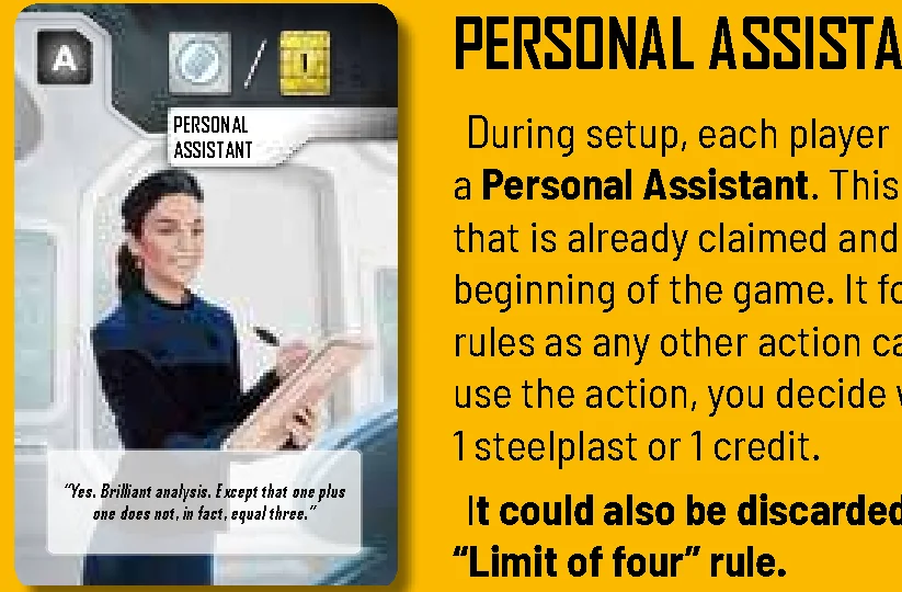 Personal Assistant Card Example