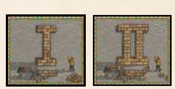 Place tiles stacks I and II
