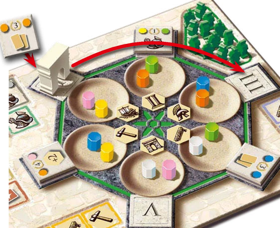 Placing Trajan tile and moving the Arch