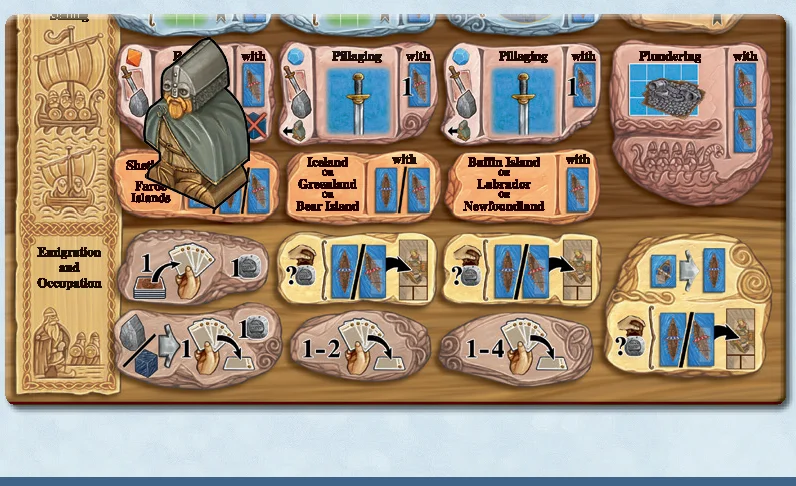 Placing Vikings on action board