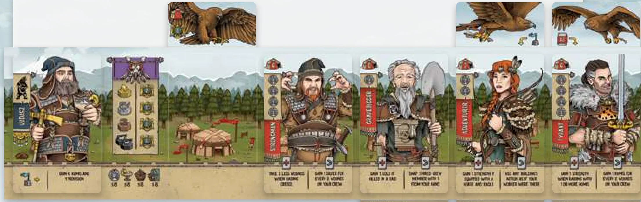 Player Board and equipped cards during raiding example
