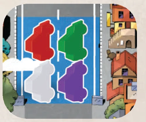 Player cars on city board start space