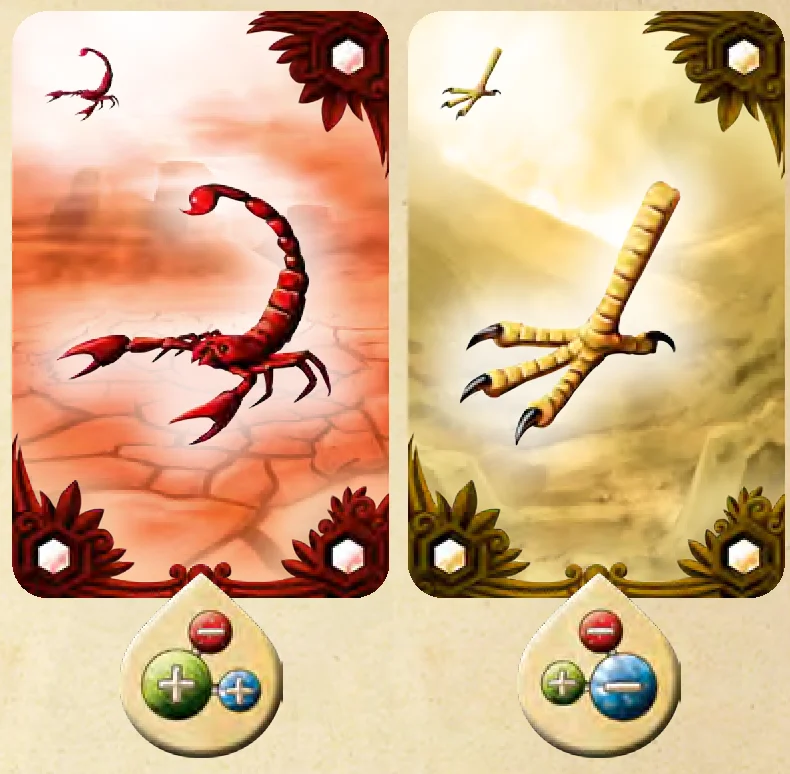 Pop quiz cards: scorpion and bird claw