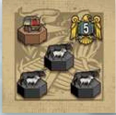 Quest requiring 1 Wagon and 3 Livestock for 5 VP