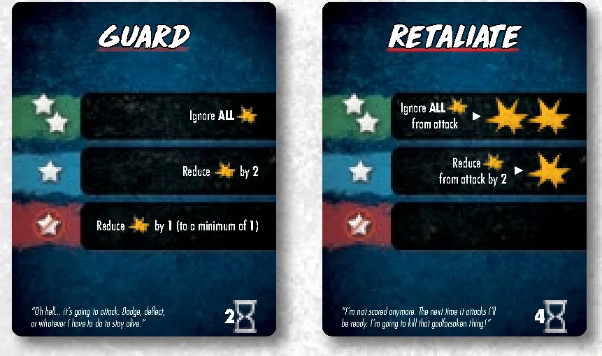 Reaction cards Guard and Retaliate